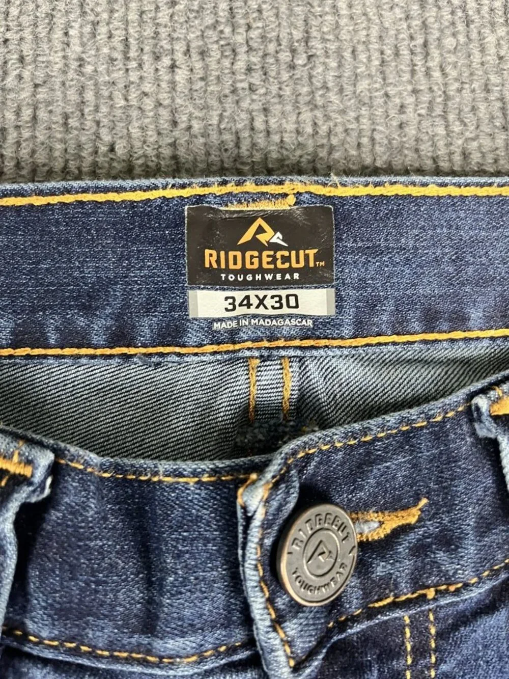 Ridgecut Mens Blue Straight Fit Jeans 34x30
